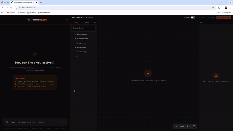NanoRange chat interface demo